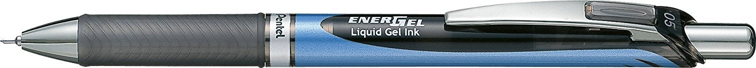 Pentel EnerGel Deluxe RTX Retractable Liquid Gel Pen, 0.5mm, Needle Tip, Black Ink, 6-Count