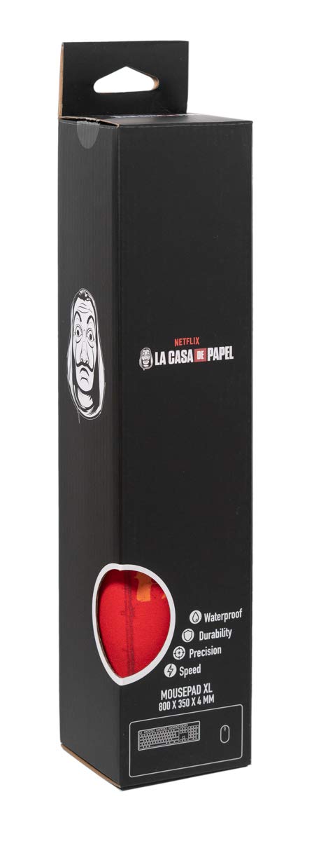Grupo Erik Money Heist XXL Mouse Mat - Desk Pad - 31.5 Inch x 13.78 Inch Non-Slip Rubber Base Mouse