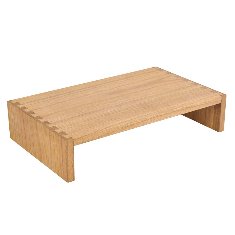 KIRIGEN Wood Monitor Stand Riser for Desk, 15.39 Inch, Natural 39-NA