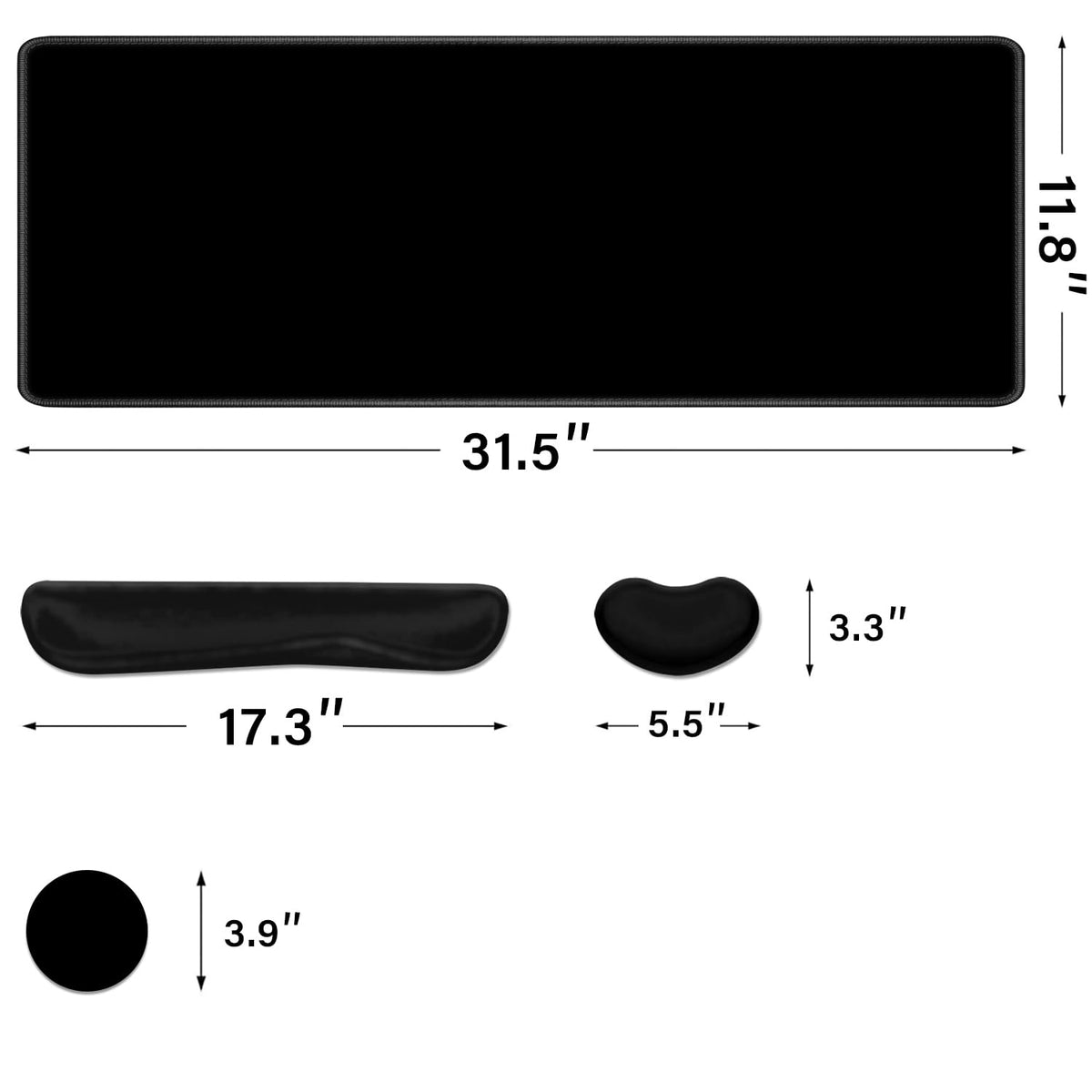 Desk Pad and Keyboard Wrist Rest, Large Mouse Pad + Keyboard Pad+Mouse Wrist Support, Non-Slip Desk