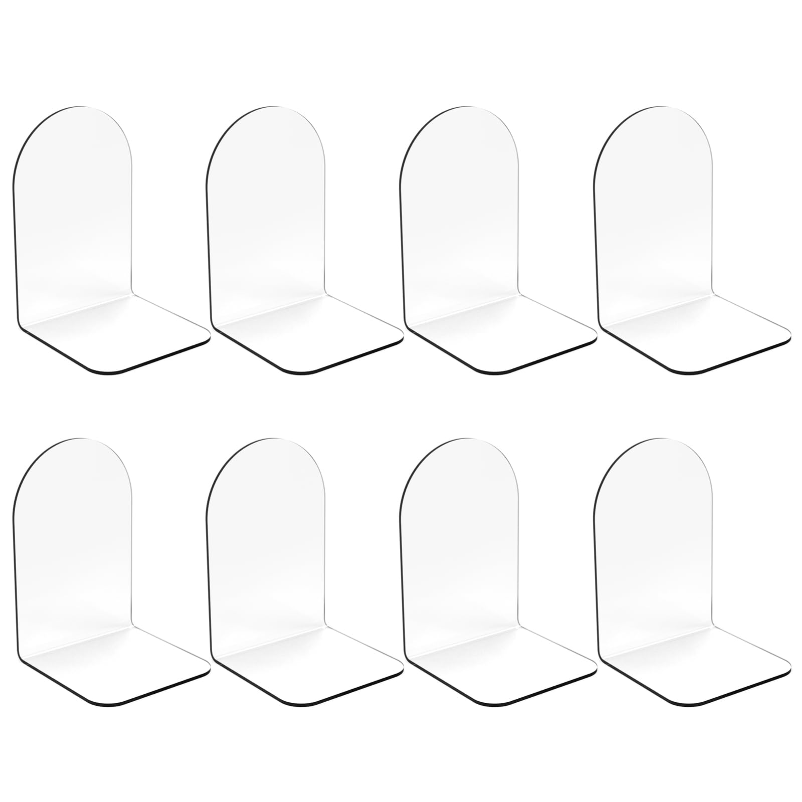 MerryNine Clear Acrylic Book Ends Bookends for Shelves