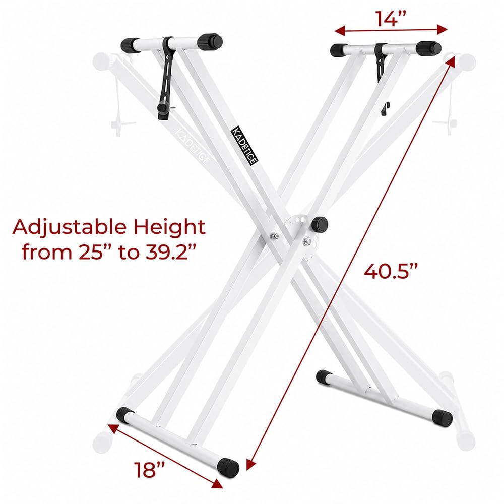 Kadence NK13WH Touring Series 3kg Double-X Keyboard Stand | Heavy-Duty Frame & Secure Locking