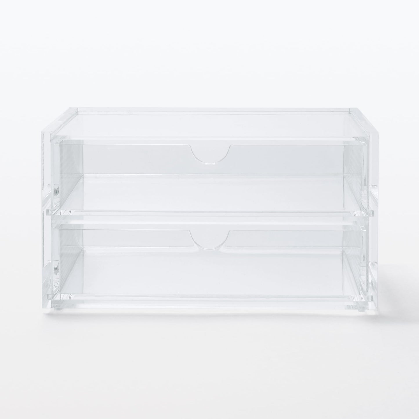 Muji Acrylic Stackable 2-Drawer Storage Case, Small,17.5 cm Width x 13 cm Depth x 9.5 cm Height