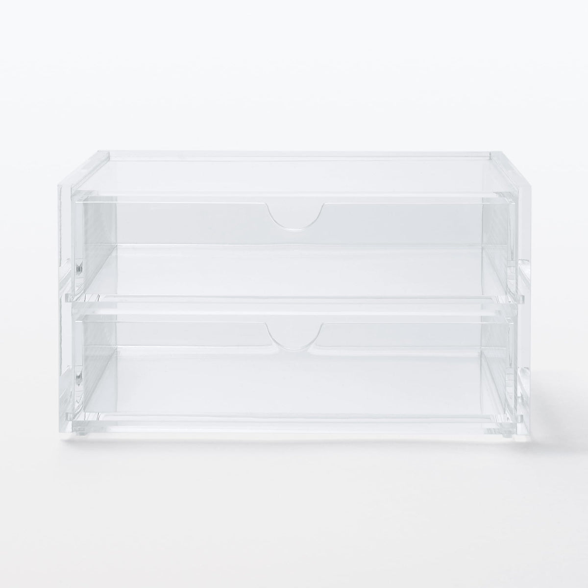 Muji Acrylic Stackable 2-Drawer Storage Case, Small,17.5 cm Width x 13 cm Depth x 9.5 cm Height