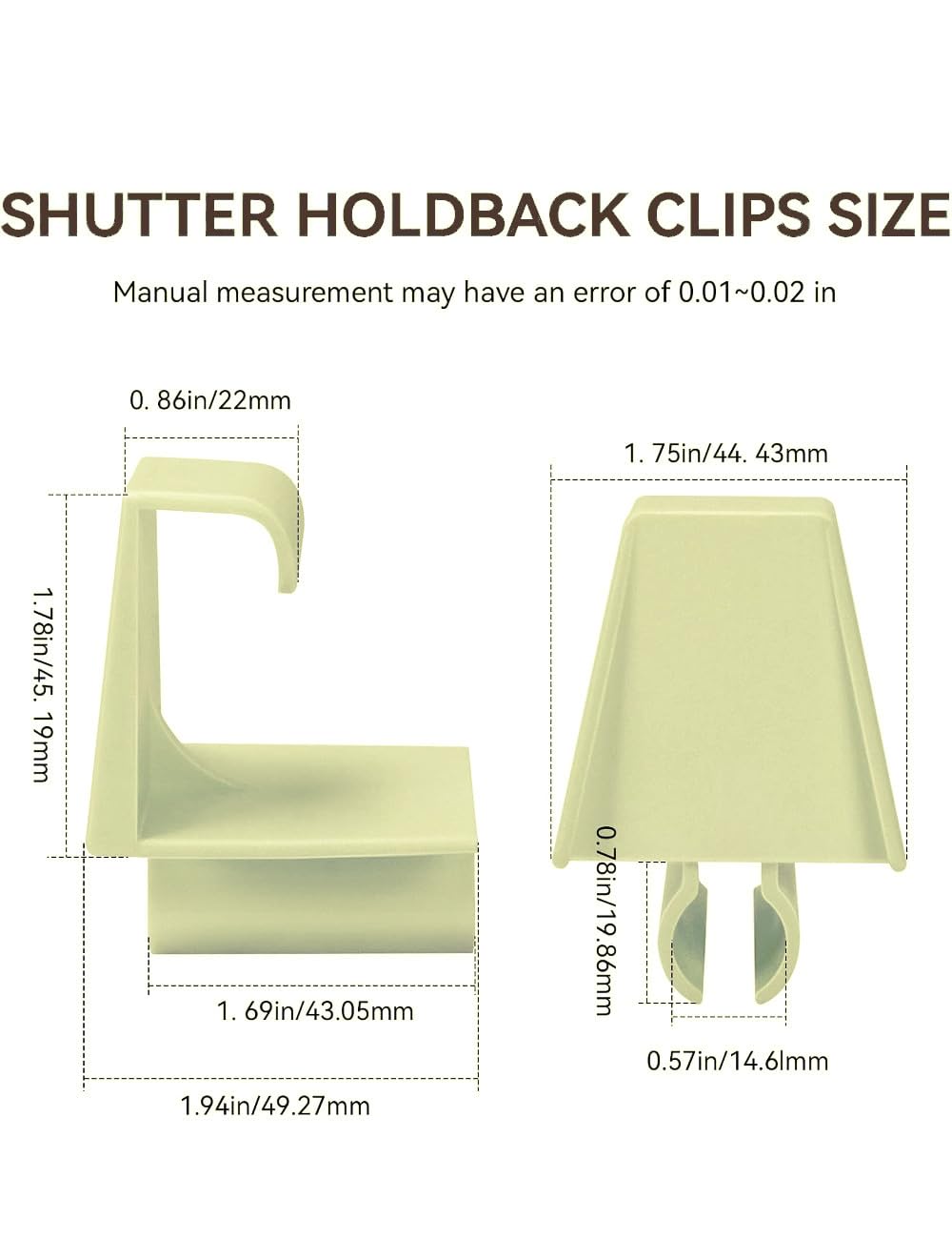 ABA Chief Store HV Shutter Holdback Clips for Accordion Shutters 4 Pieces (Beige)