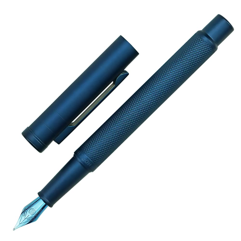 Hongdian Forest Fountain Pen, Beautiful Blue Tree Texture Medium Nib Writing Office Pen