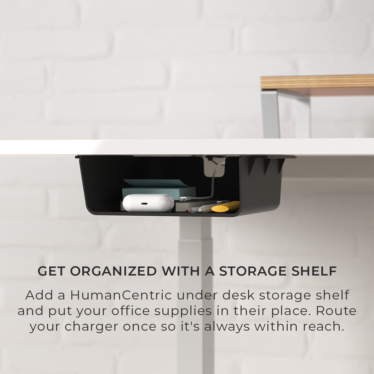 HumanCentric Under Desk Storage Shelf, Drawer Organizer For office & more