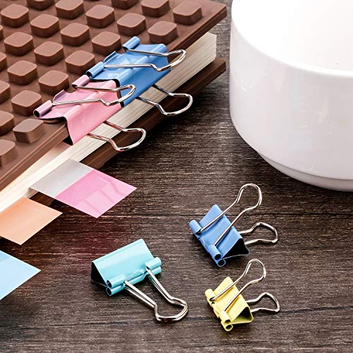 TecUnite 150 Pcs Colored Binder Clips Assorted Sizes