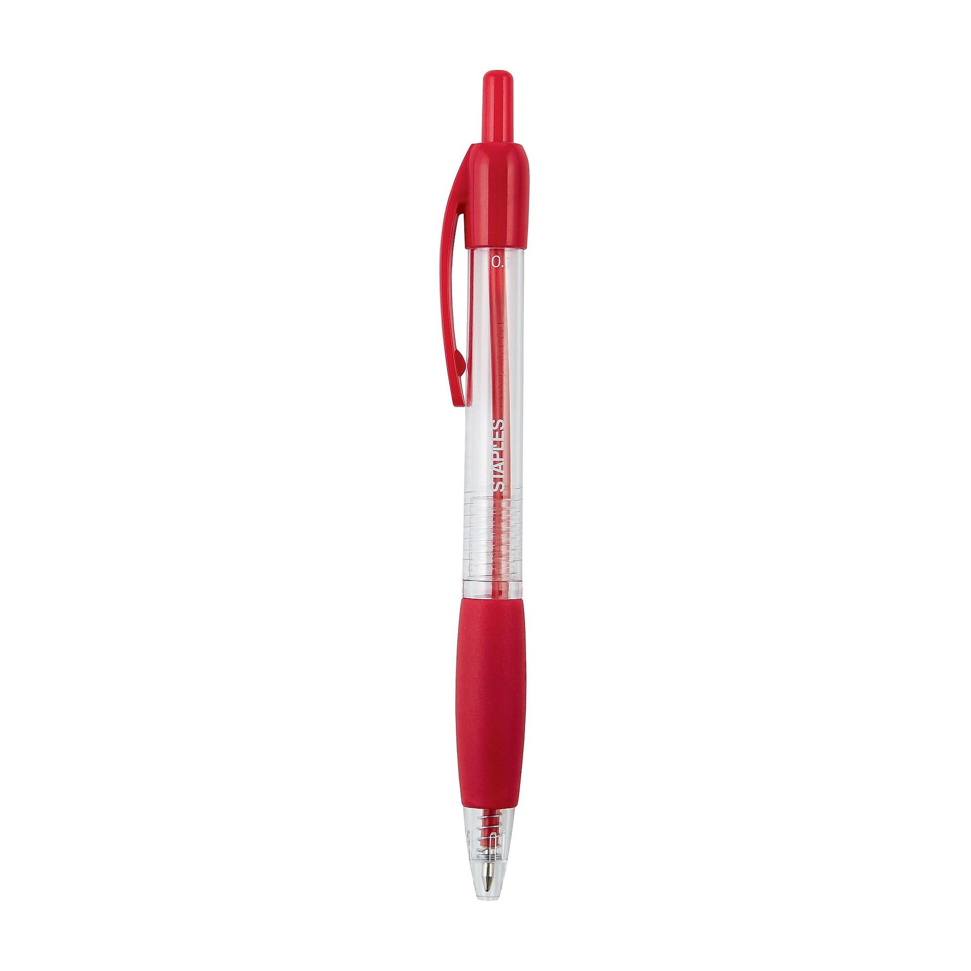 Staples Retractable Ballpoint Pens, Medium 1.0mm, Red Ink, 36-Pk