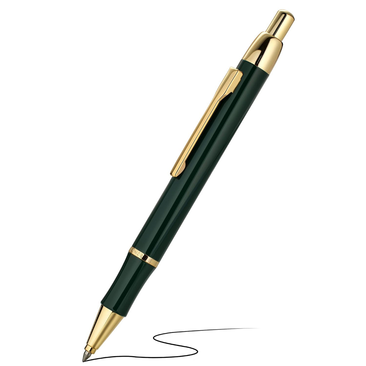 BEILUNER Luxury Gel Pen with 24K Gold Electroplating Finish, Green Piano Lacquer, Luxury Grade