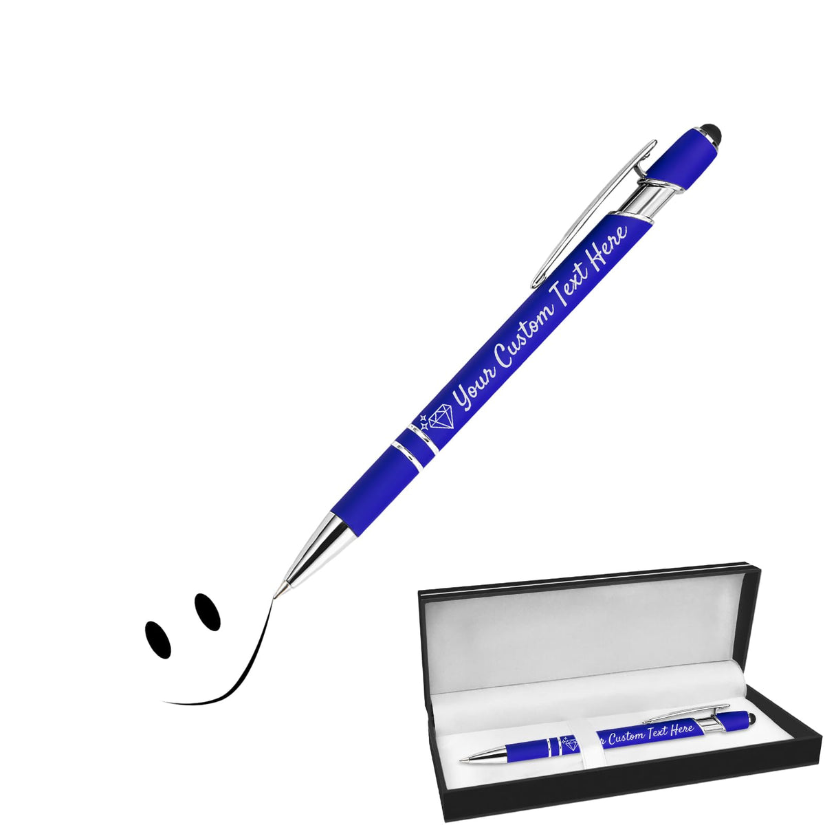 GIFTSDIY Personalized Pens with Stylus,Custom Engraving Ballpoint Pens,Imprinted with Your Logo or