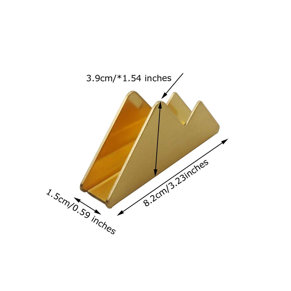 enyuwlcm Metal Business Card Holder for Desk Brass Business Card Stand for Office Tabletop Counter