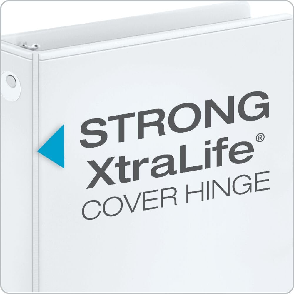 Cardinal 0.5 Inch 3 Ring Binders, White, 12 Pack, Round Ring Binder, Holds 125 Sheets, PVC Free