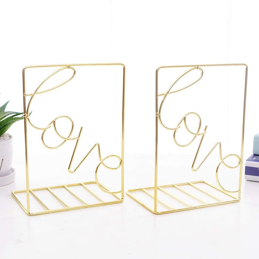SIPLIV Creative Minimalist Style Bookends Metal Adjustable Books Holder Stand Book Rack Desk