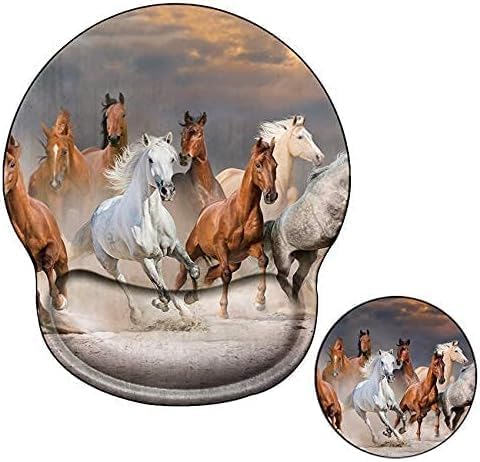 Horse Mouse Pad with Wrist Support Gel Mousepad Wrist Rest Ergonomic Animal No-Slip Mouse Mat