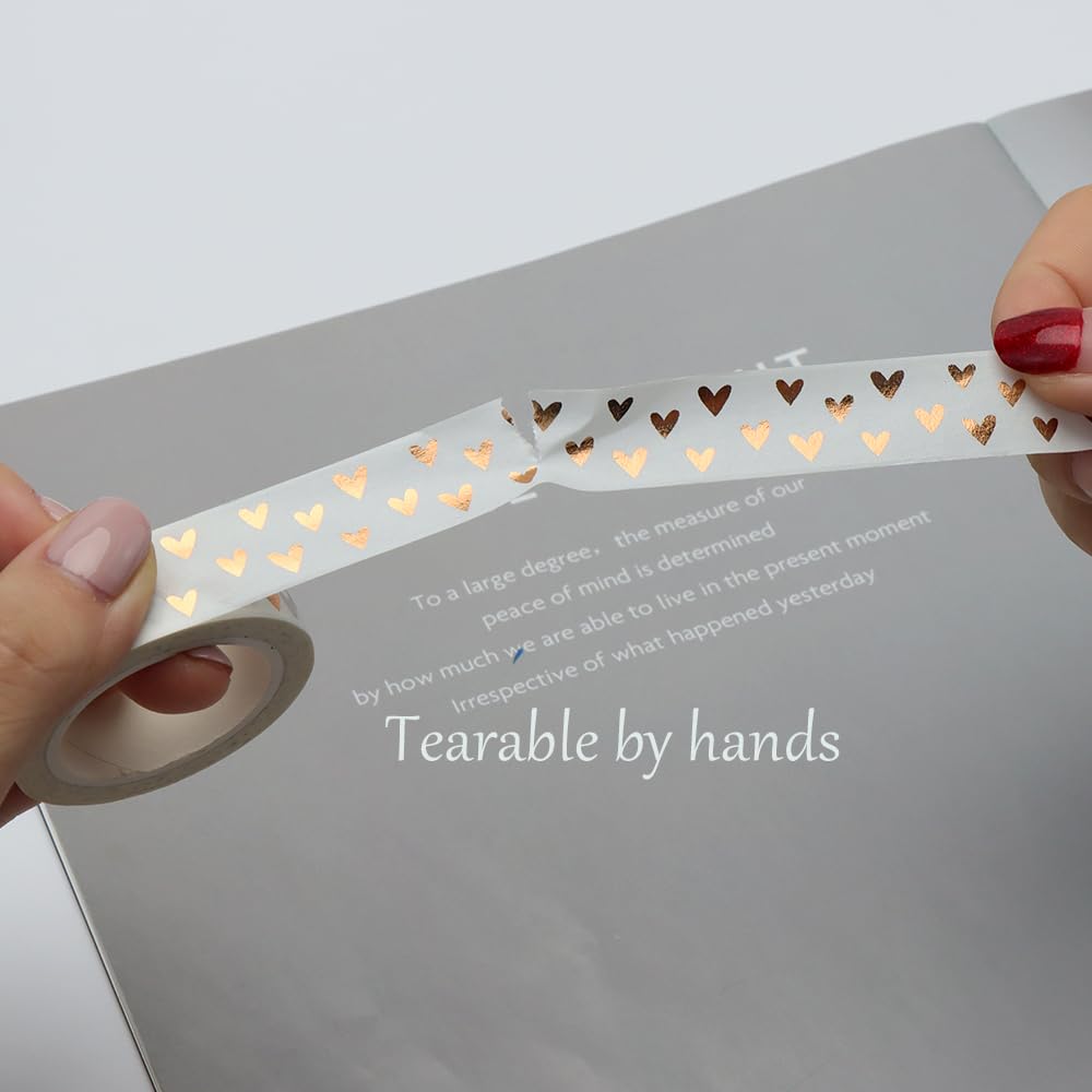 3 Wedding Washi Tapes Foil Hearts Love Craft Tape Masking Tape