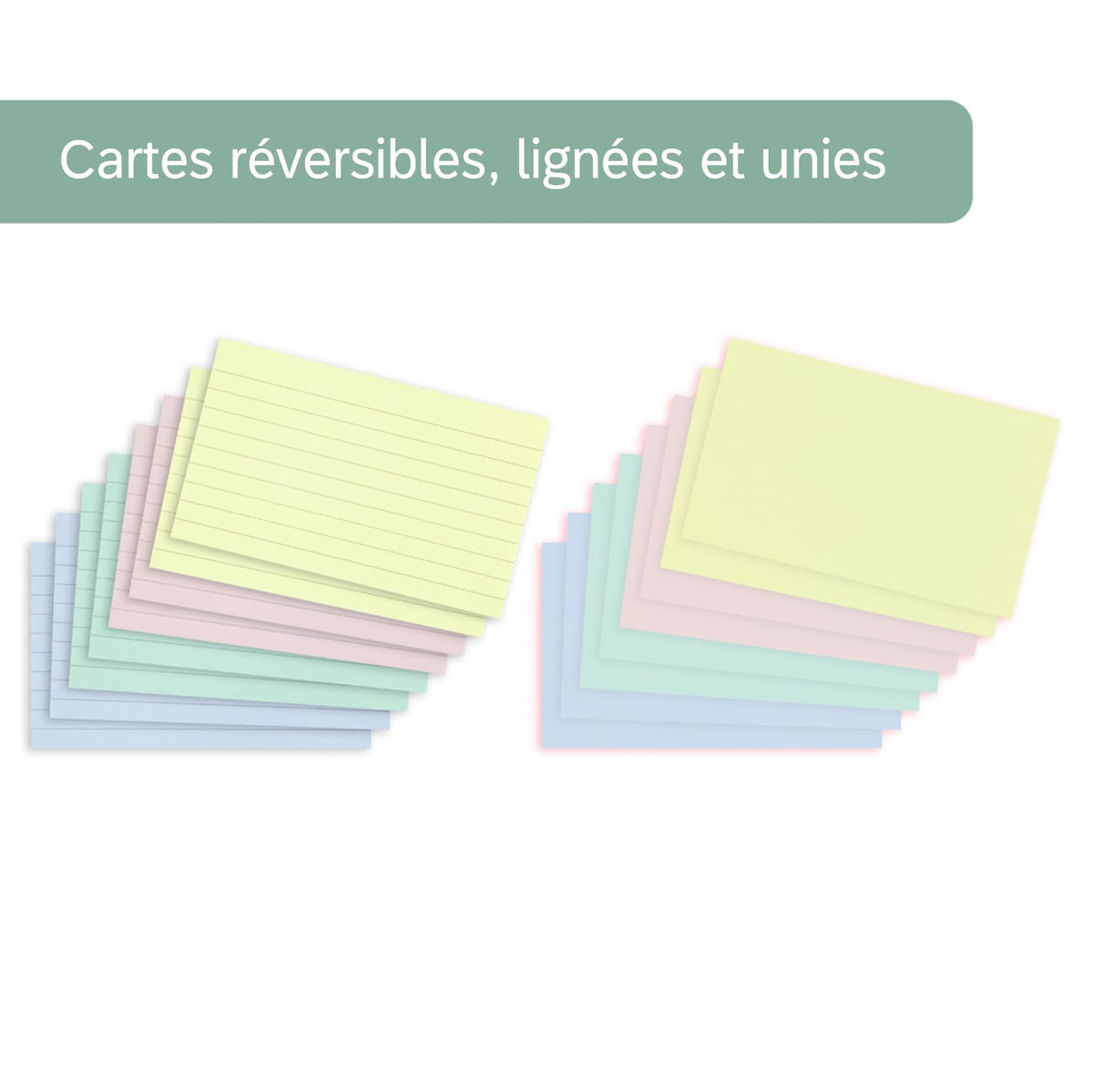SUMMIT Flash Cards, Lined Revision Cards, Pastel Assorted, 7.5 x 12.5cm, 400 Pack