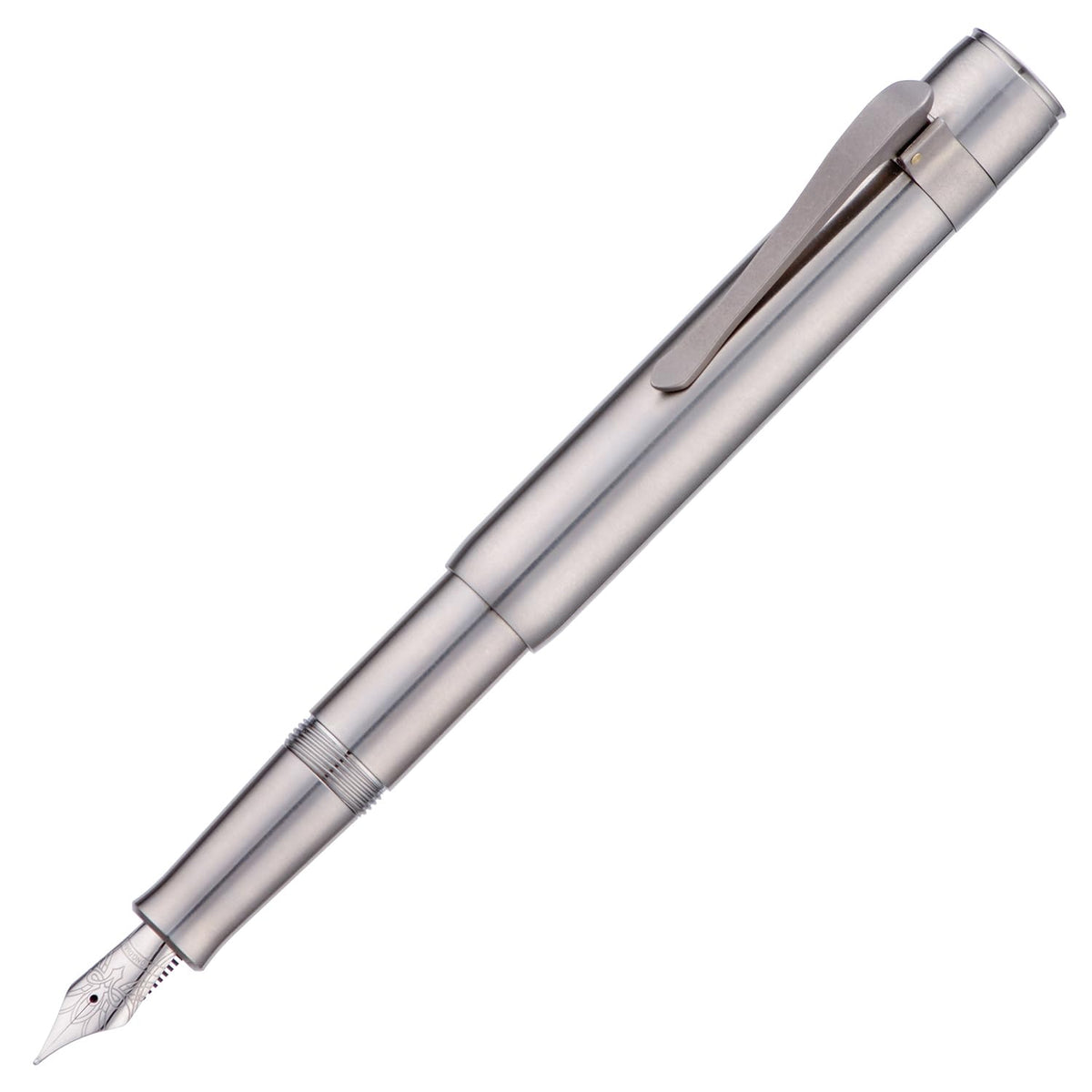 HONG DIAN M2 Titanium Mini Fountain Pen, Fine Soft Nib & Sleek Shape Metal Short Pocket Travel Pen