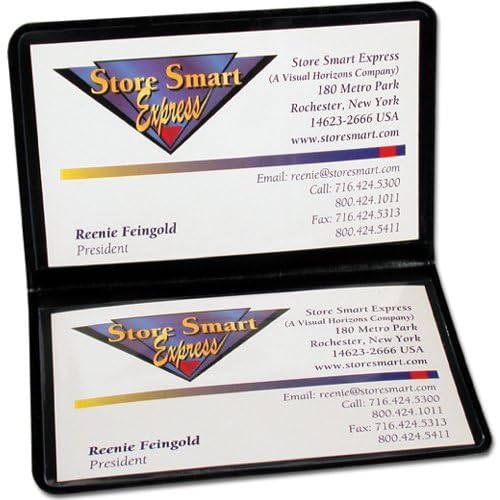 StoreSMART Black Folding Business Card Holders - 10 Pack - Polypropylene Plastic (RPP2915BK10)