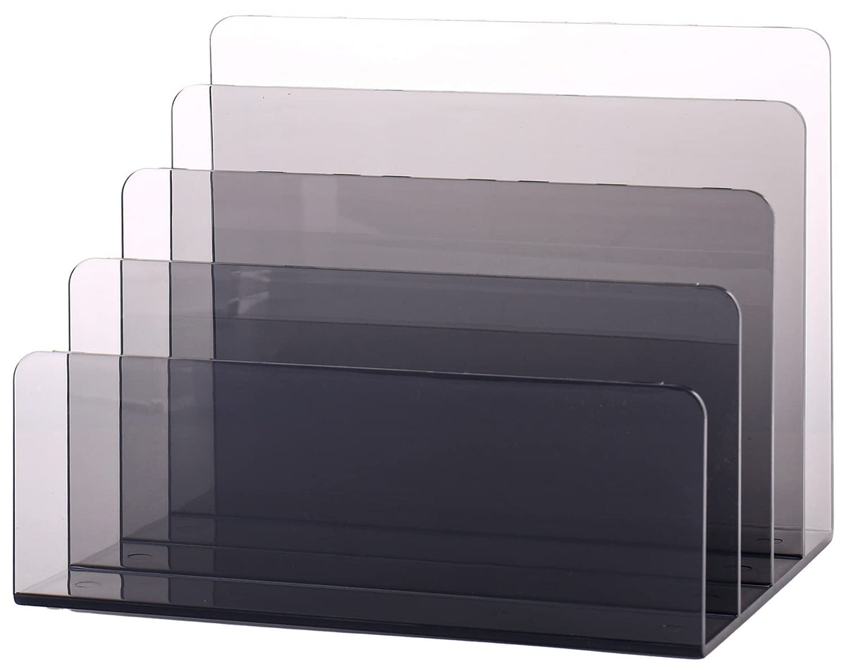 Sooyee 4 Compartment Acrylic File Organizer Holder Folder Organizer for Desk,Office Decorations for