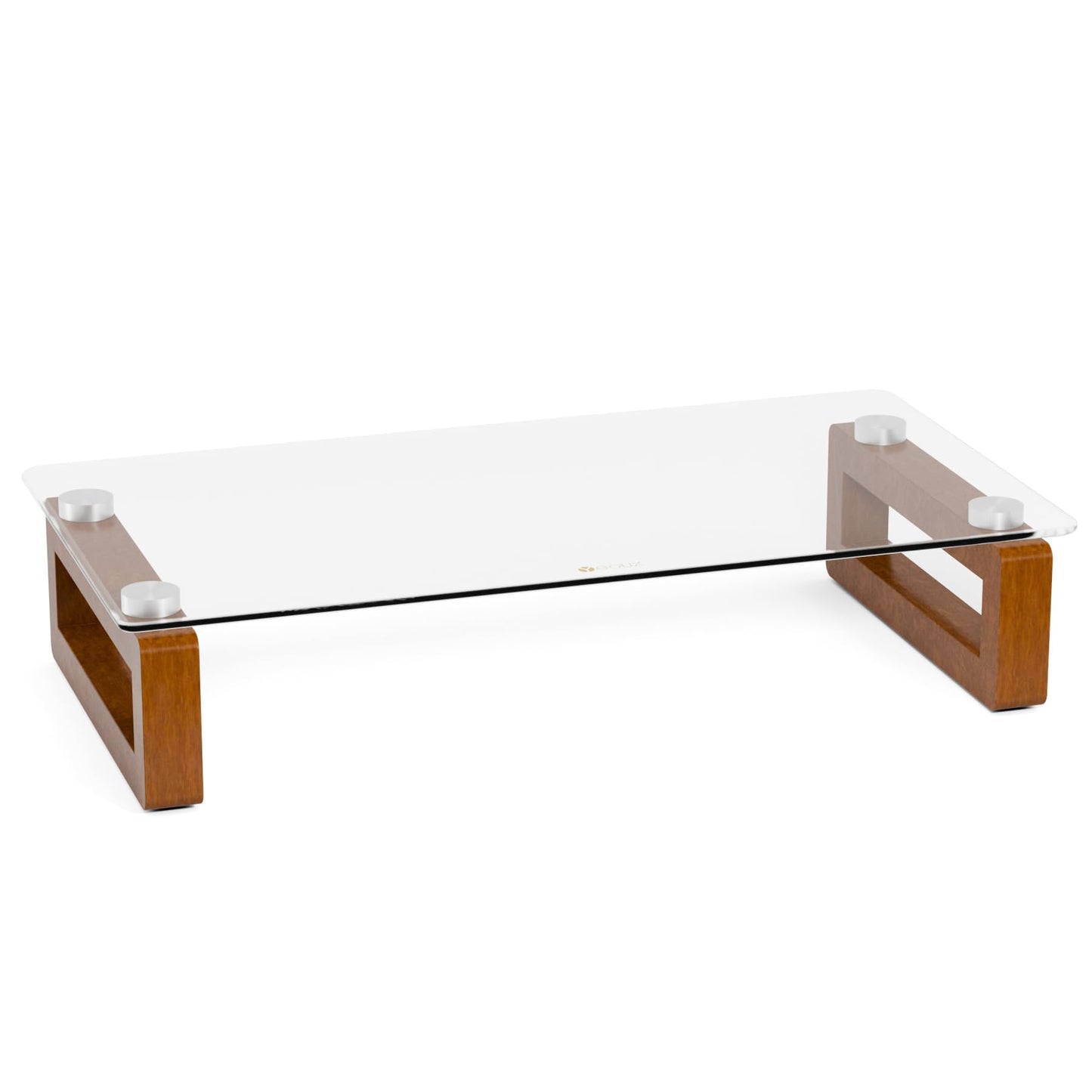 YEOUX Multi-Purpose Desktop Stand - 17.0" x 9.0" x 3.5" (Clear & Walnut)