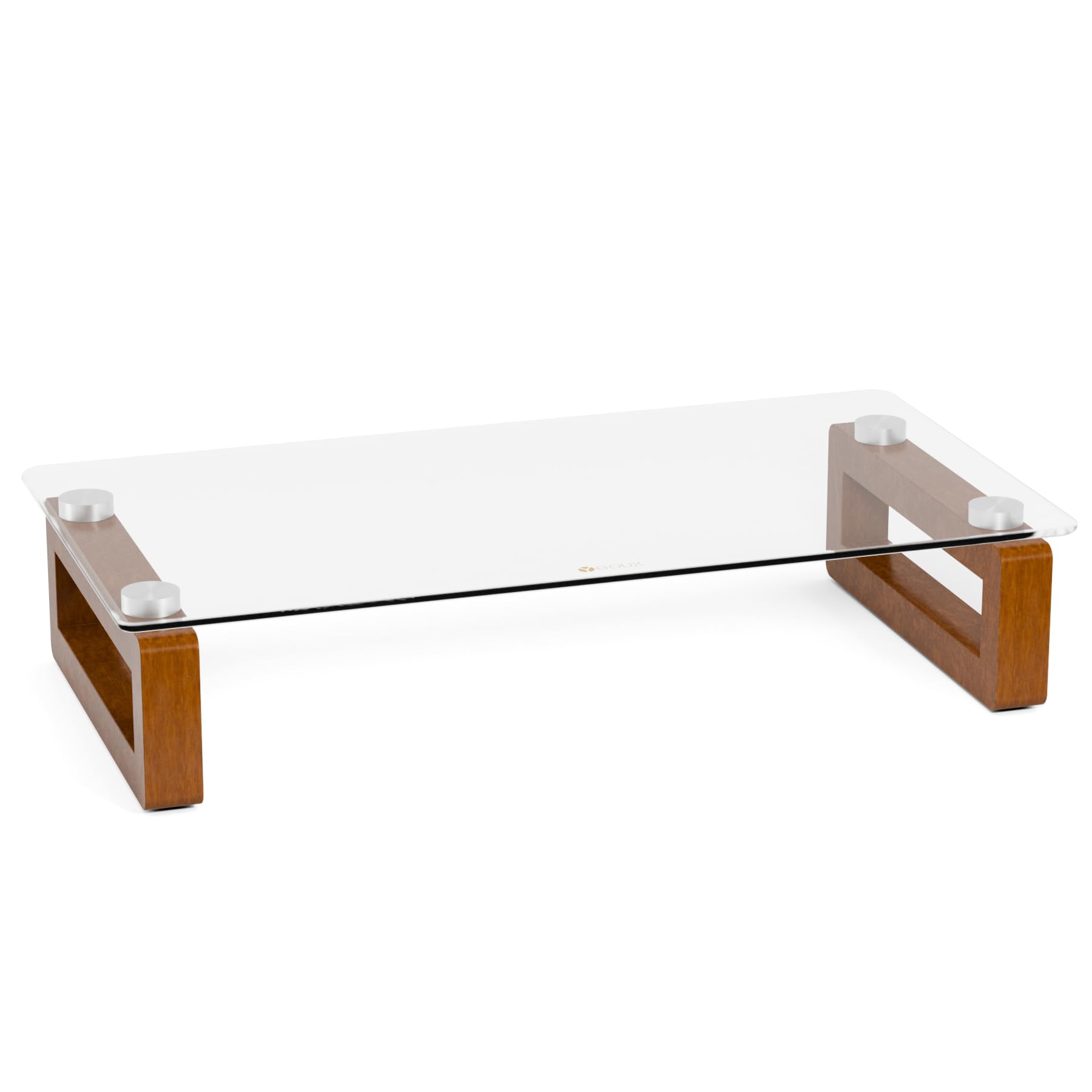 YEOUX Multi-Purpose Desktop Stand - 17.0" x 9.0" x 3.5" (Clear & Walnut)