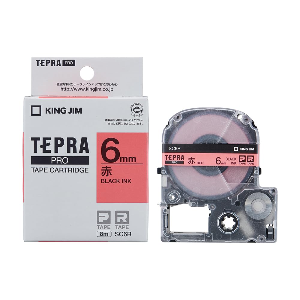 King Jim Tepra PRO SC6R Color Label Red 6mm Tape Cartridge