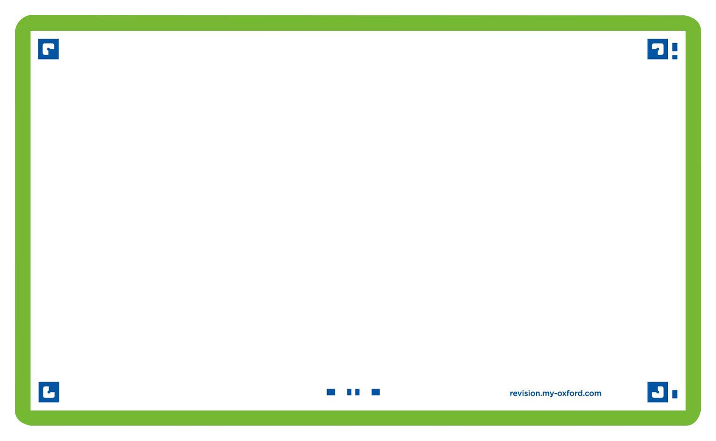 Flash Cards by Oxford, Blank with Green Frame, Pack of 80 Cards, 7.5x12.5cm Size
