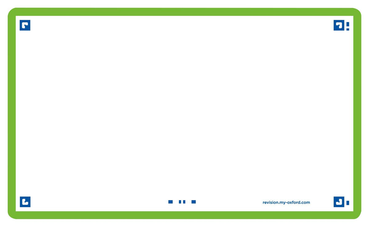 Flash Cards by Oxford, Blank with Green Frame, Pack of 80 Cards, 7.5x12.5cm Size