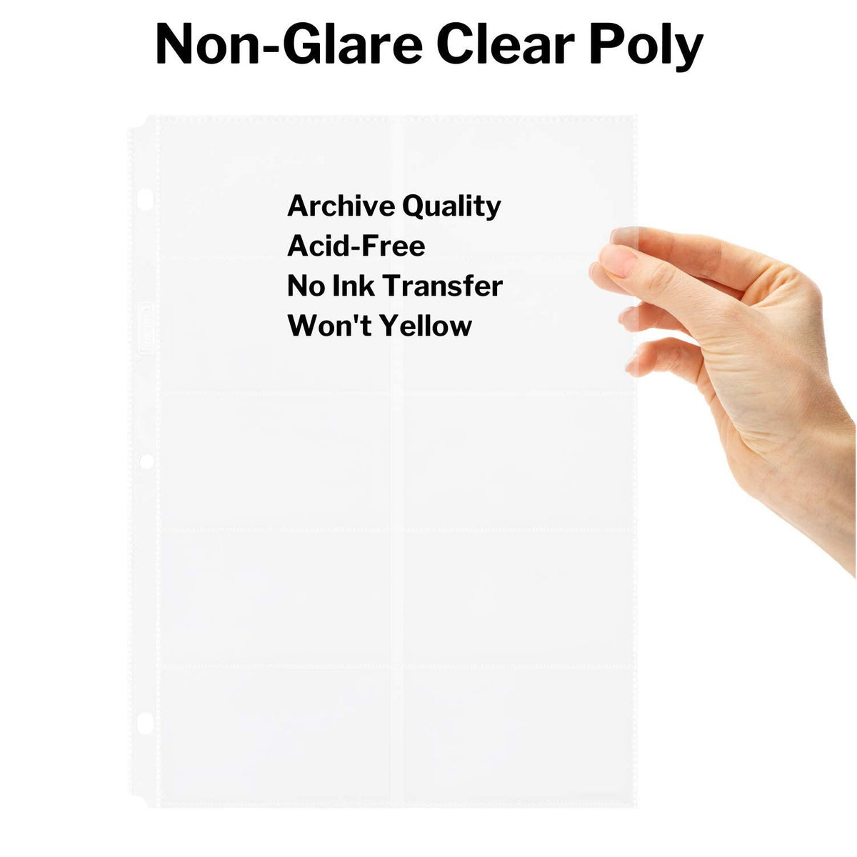 Dunwell Business Card Holder Sleeves, 50 Pack for 3-Ring Binders