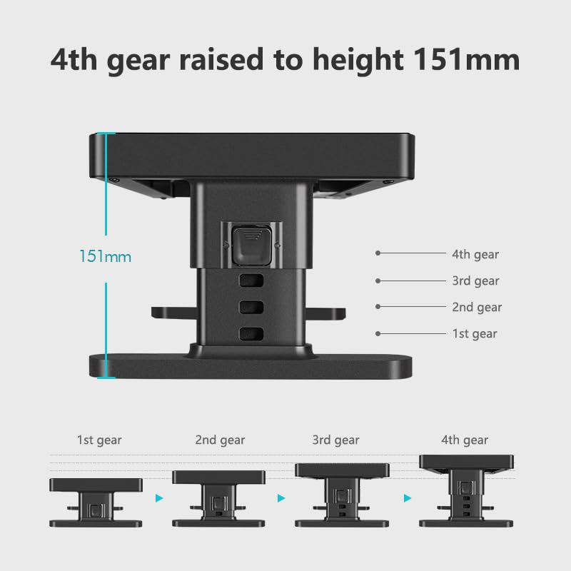 IVE Design Adjustable Monitor Stand with 4 height options, Desk Shelf for Top of Desk Adjustable