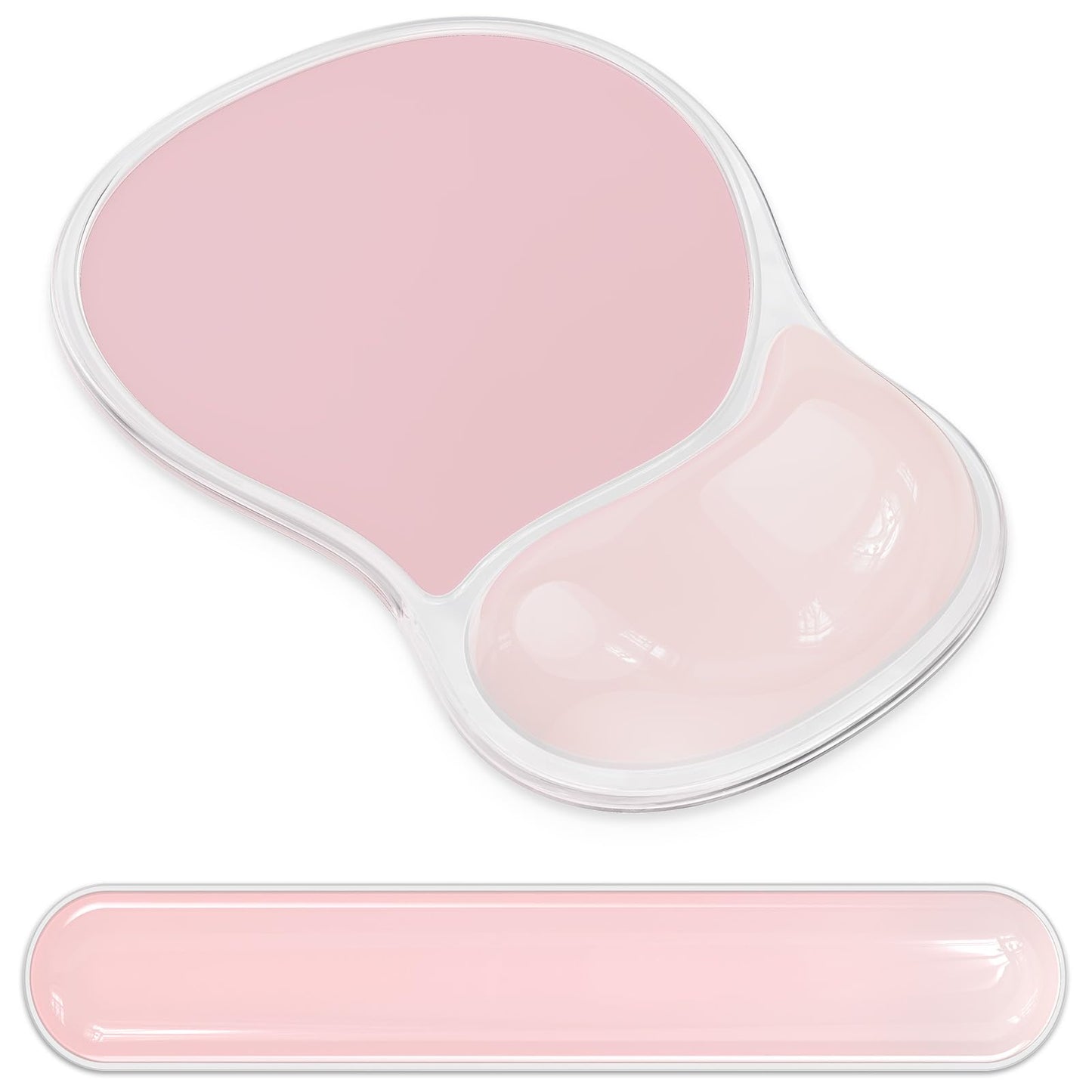 AKIT Ergonomic Mouse Pad with Wrist Rest&Keyboard Wrist Rest Set, Gel, Pink