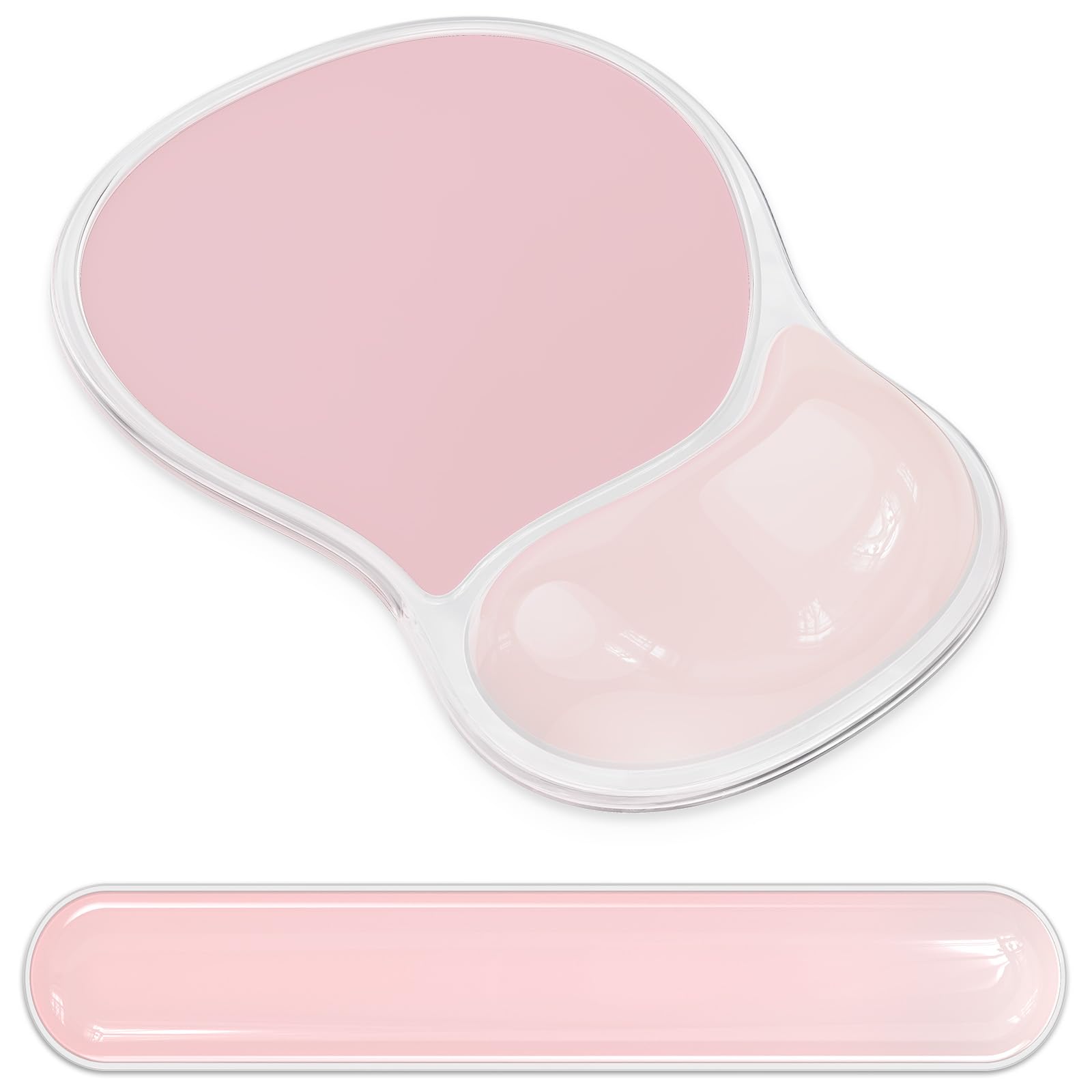 AKIT Ergonomic Mouse Pad with Wrist Rest&Keyboard Wrist Rest Set, Gel, Pink