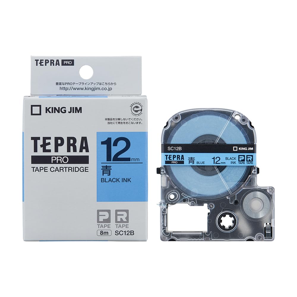 King Jim Tepra PRO 12mm SC12B Blue Tape Cartridge