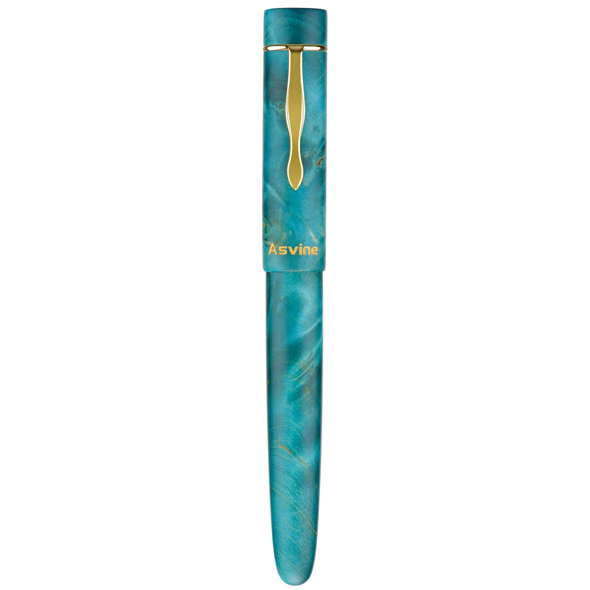 Asvine Stabilized Wood Fountain Pen C2000 Number 8 Fine Nib Large Handcraft Unique Pattern Pen with