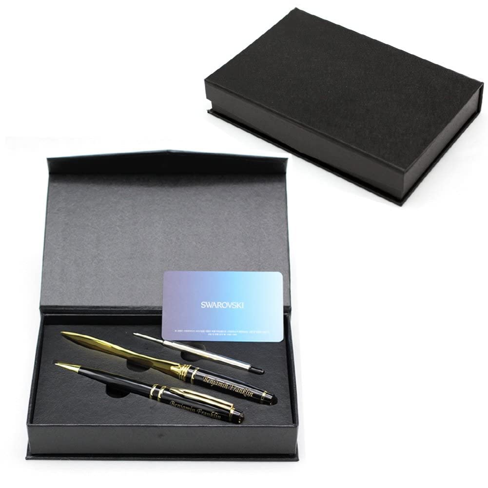 Sotania Custom Engraved Executive Pen Gift Set – Personalized Brass Ballpoint Pen with Matching