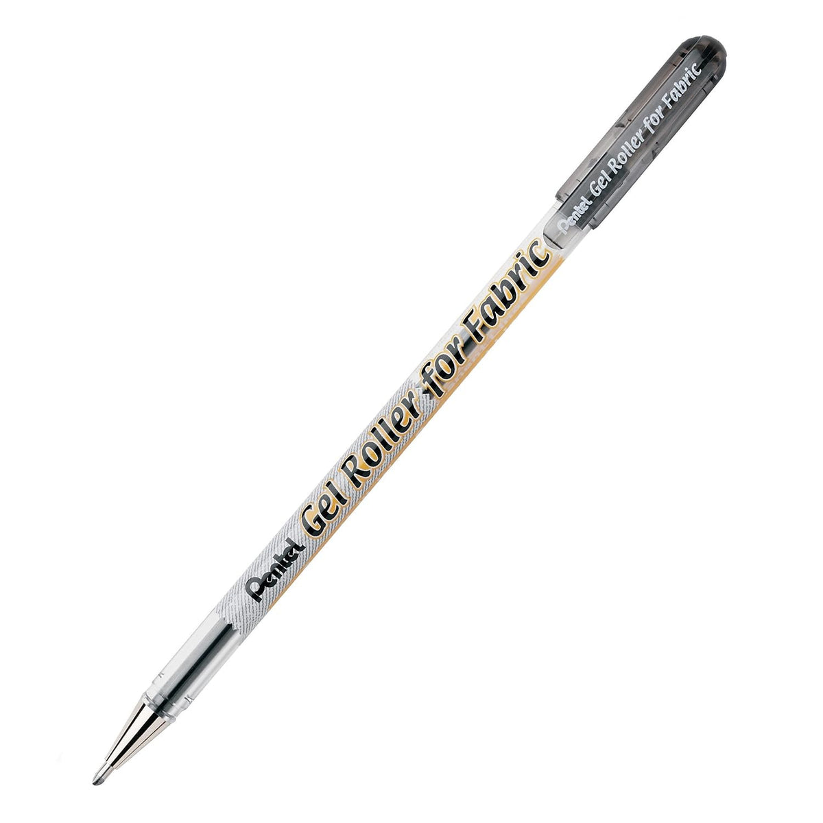 Pentel Gel Roller for Fabric, 1.0mm, Bold Lines, Permanent, Black Ink, Box of 12 (BN15-A)