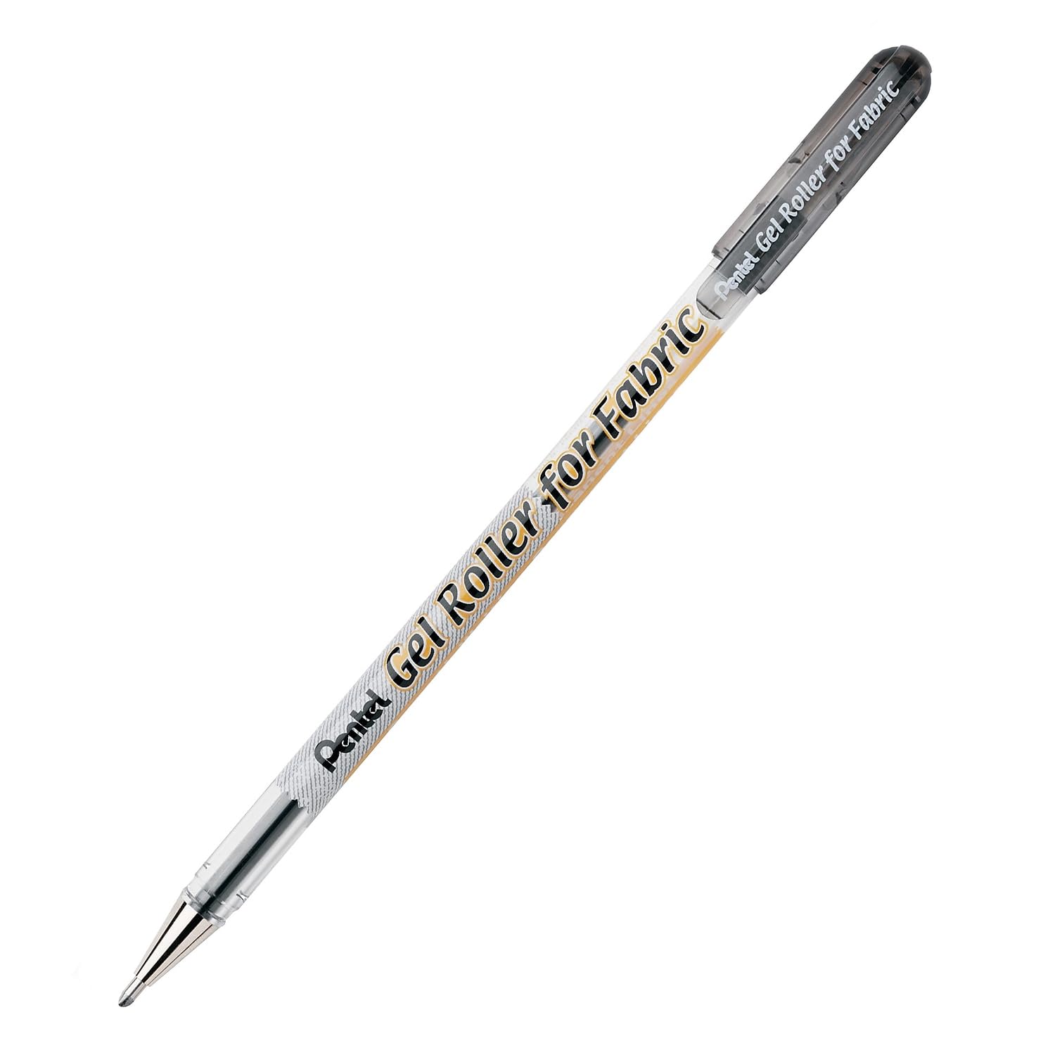 Pentel Gel Roller for Fabric, 1.0mm, Bold Lines, Permanent, Black Ink, Box of 12 (BN15-A)
