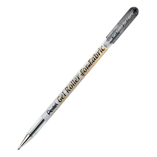 Pentel Gel Roller for Fabric, 1.0mm, Bold Lines, Permanent, Black Ink, Box of 12 (BN15-A)