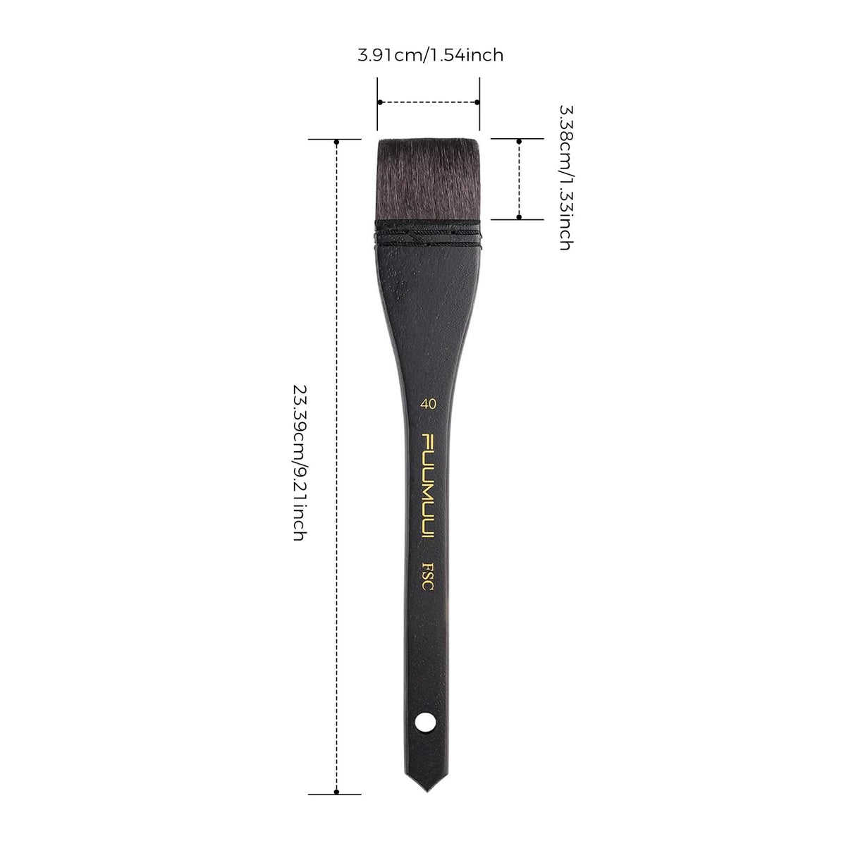 Flat Watercolor Brushes, Fuumuui 40mm Professional Squirrel Hair Flat Hake Brushes, Artists Scale