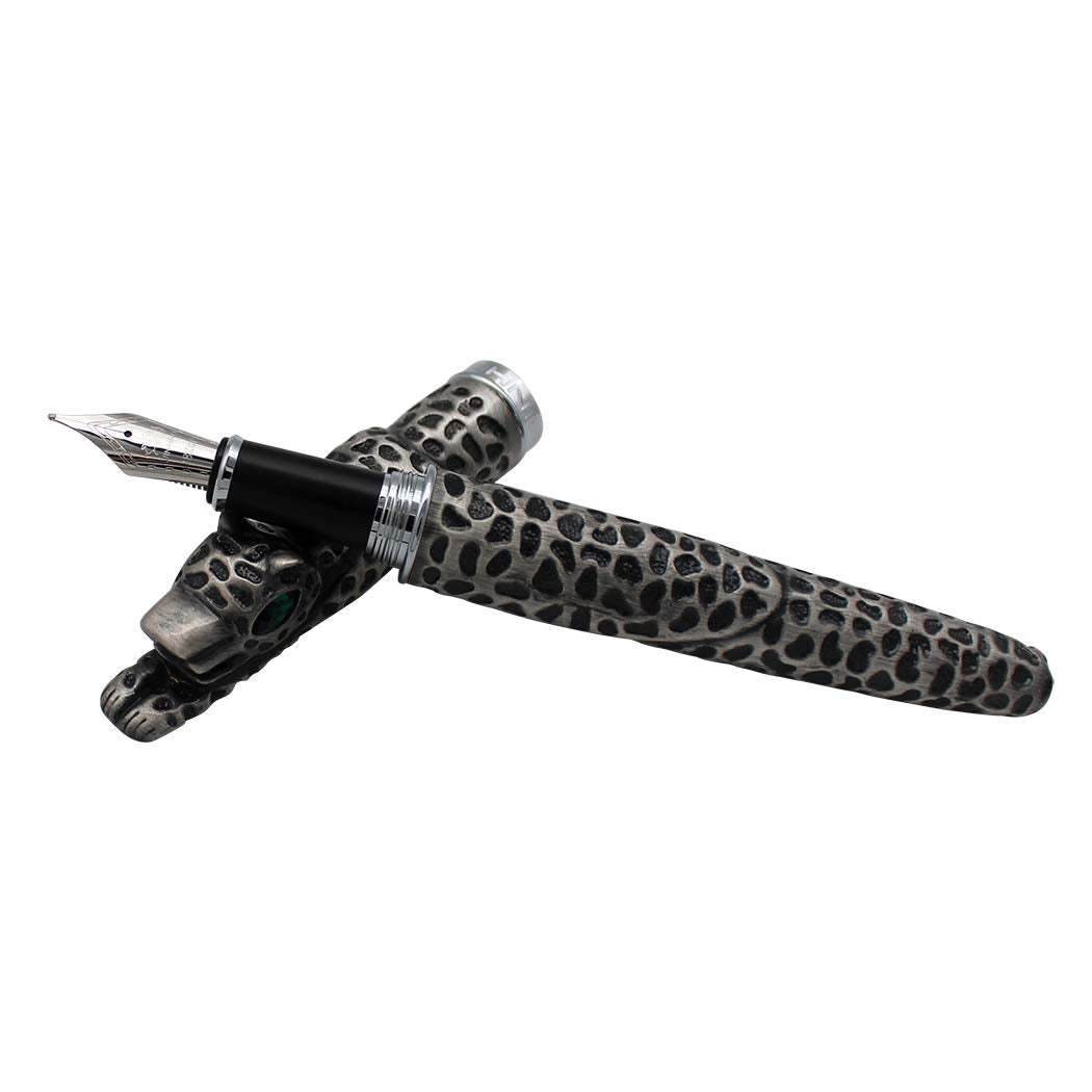 zoohot Leopard Jinhao Fountain Pen Medium Nib Big Heavy Pen & Refill Ink Converter Business