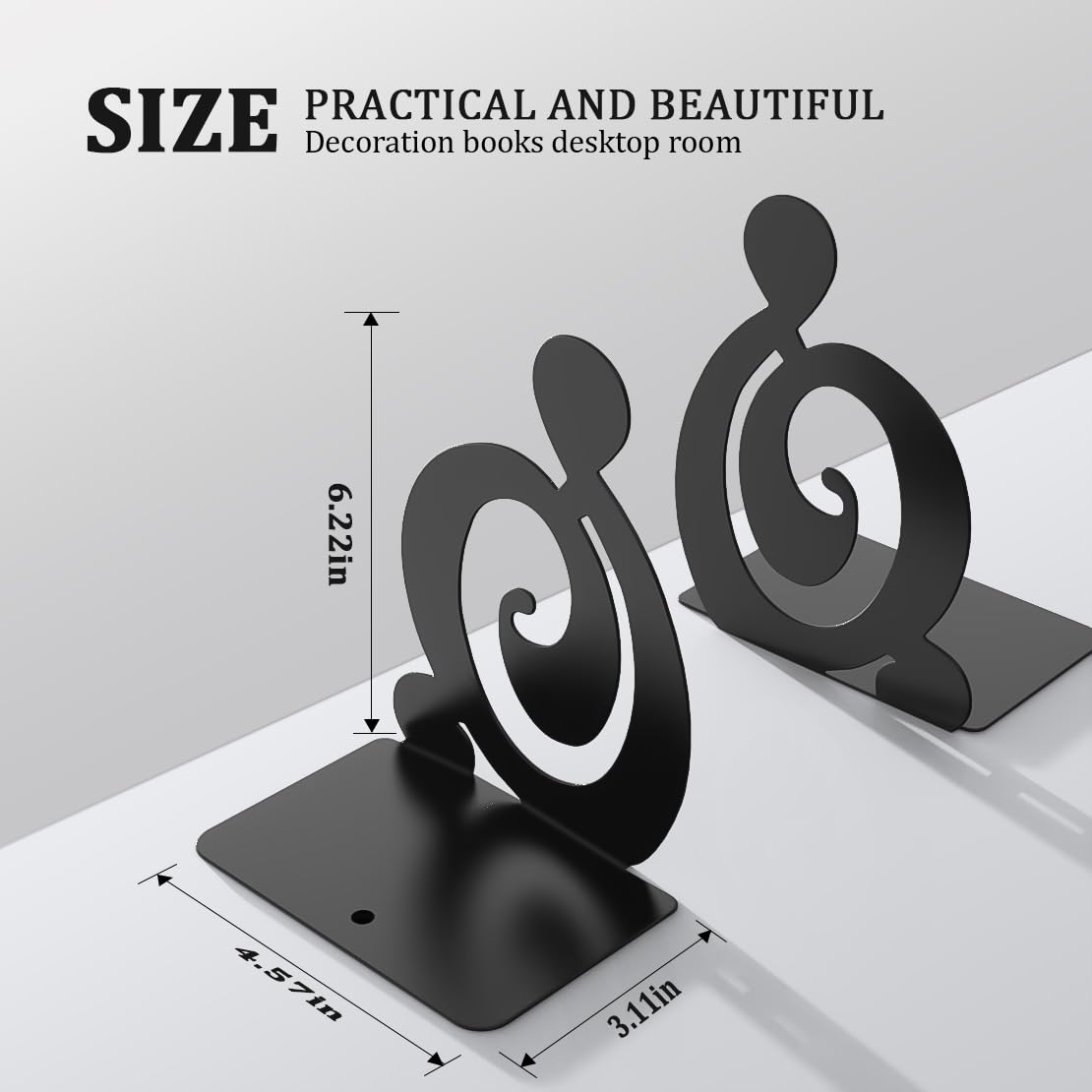 Book Ends,Black 8 Pair Metal BookEnds Heavy Duty bookend (Black 8 Pair)