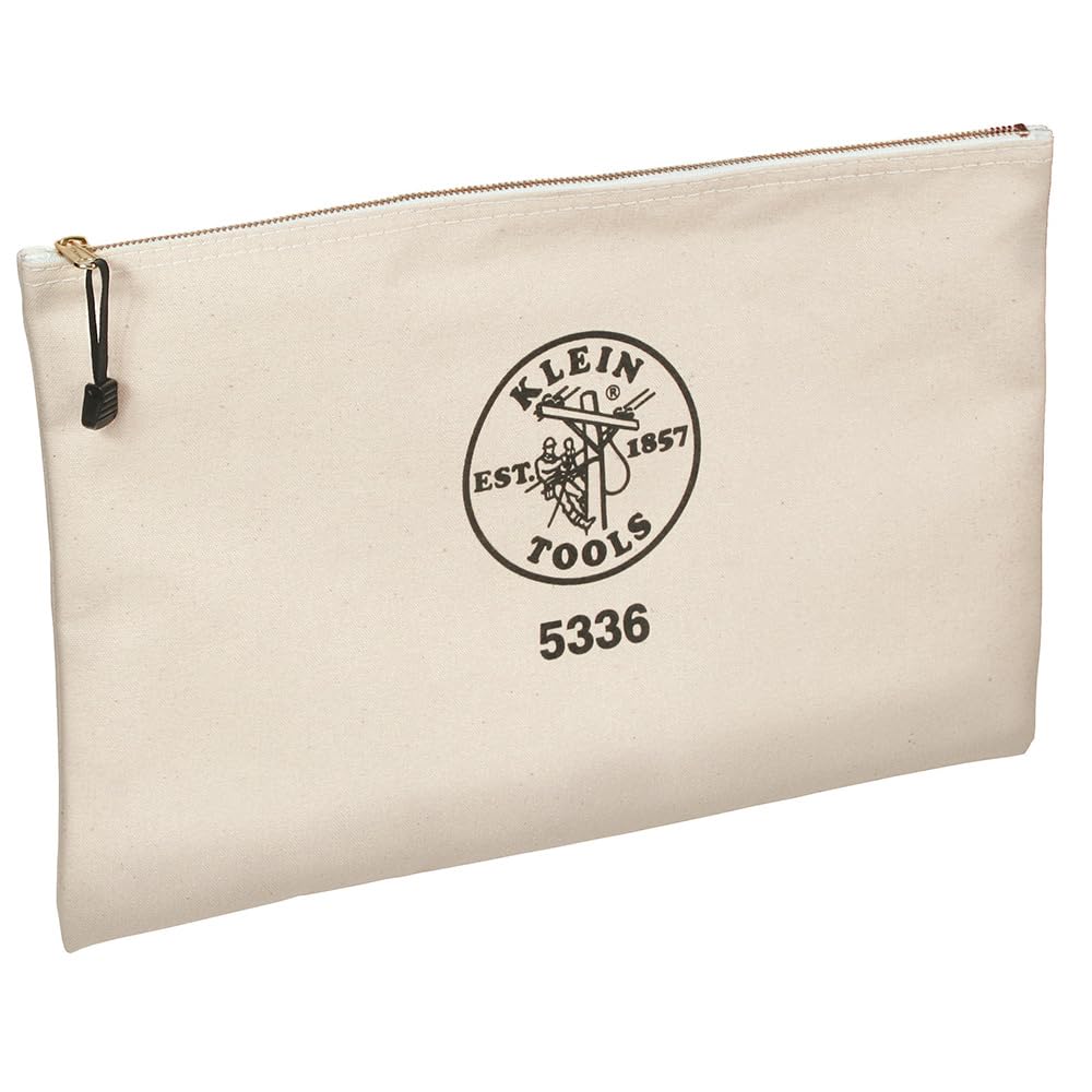 Klein Tools 5336 Zipper Bag, Canvas Contractor's Portfolio is Tough No. 10 Canvas to Resist Tears