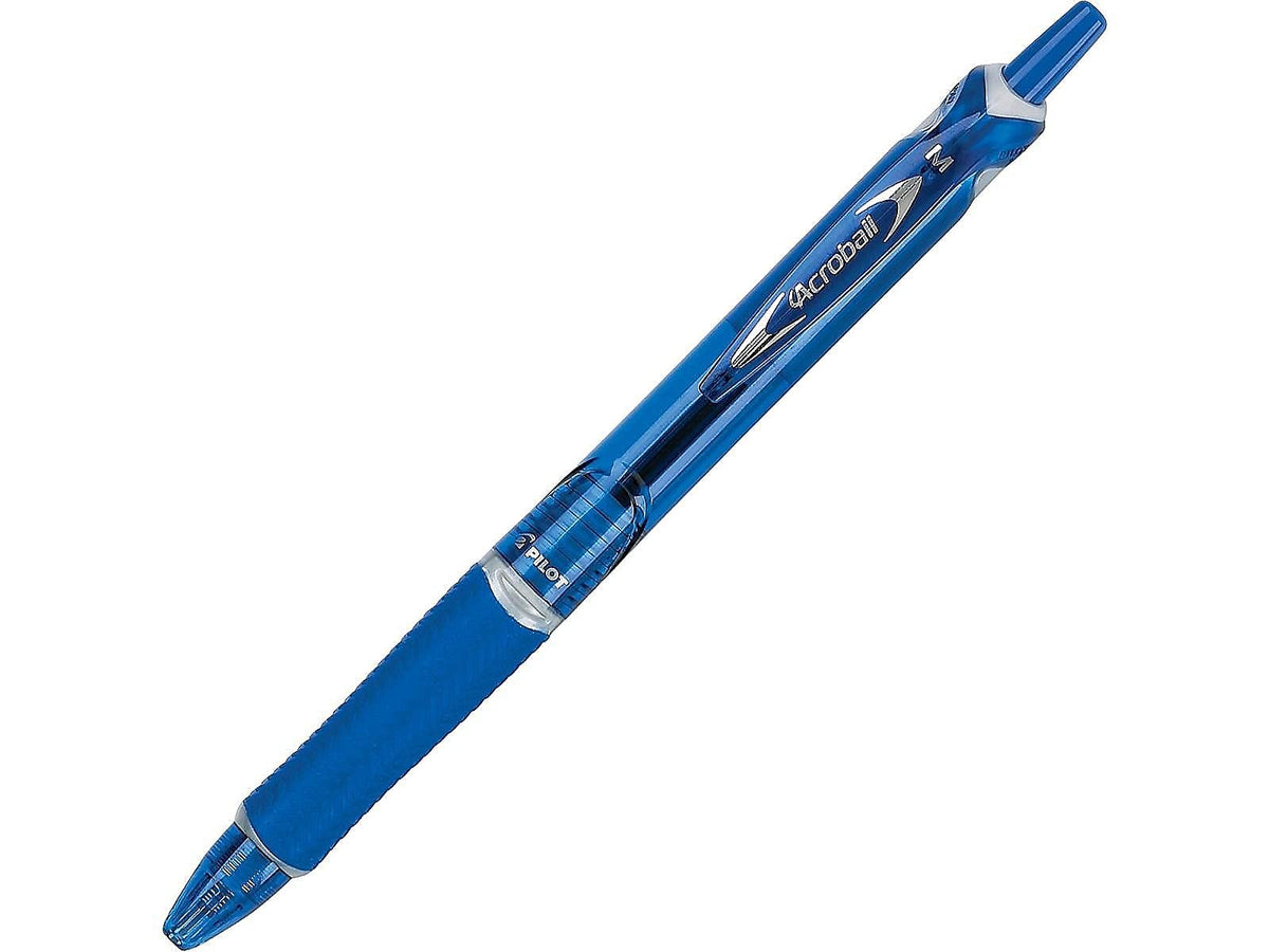 PILOT Acroball Colors Advanced Ink Ball Point Pens, 1.0mm, Blue, 12-Pack