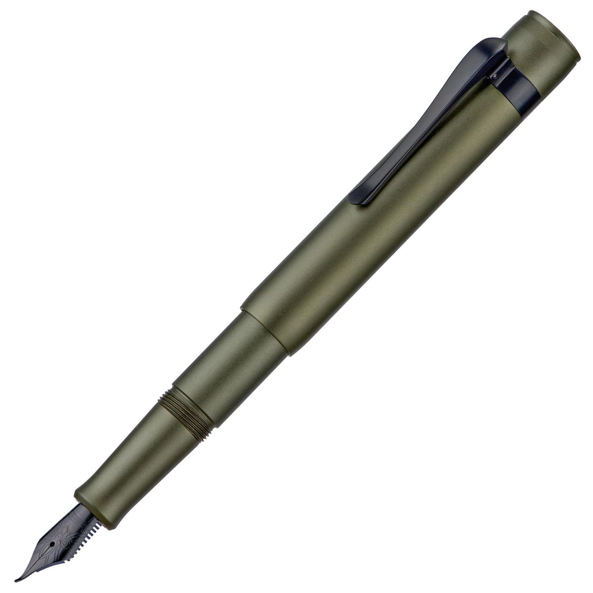 HONG DIAN M2 Black Forest Mini Fountain Pen, Bent Nib & Sleek Shape Aluminium Short Pocket Travel