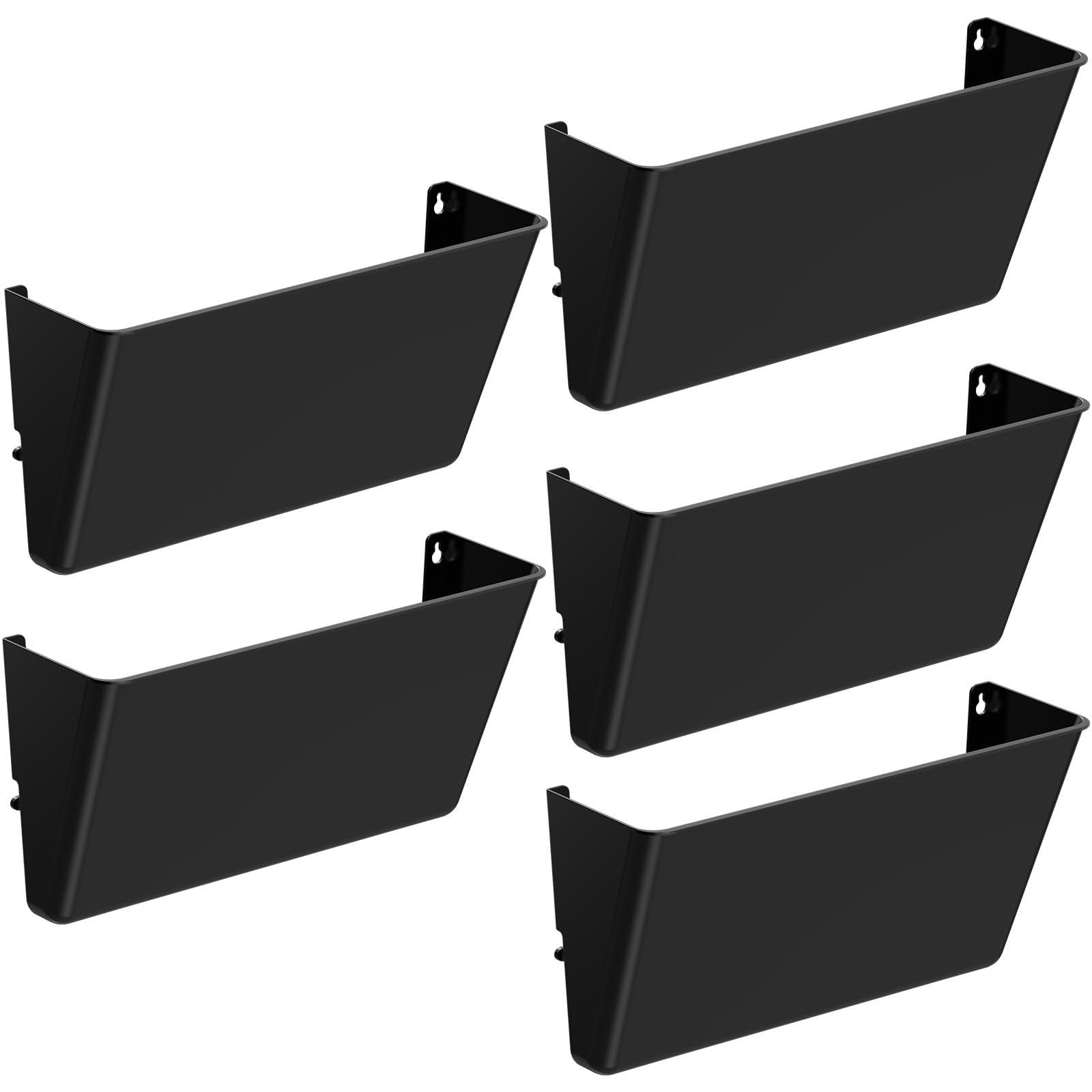 Gawerk Clear Acrylic Single Pocket, Plastic Hanging Wall Mount File Holder for Office Home (Black