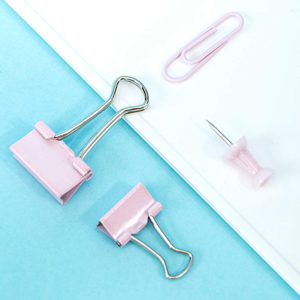 Creechwa Paper Clips Binder Push Pin Set, Assorted Sized Binder Clips