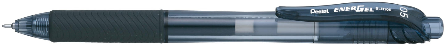 Pentel BLN105A EnerGel X Roller Ball Retractable Gel Pen, Black Ink, Fine, Dozen (BLN105-A)