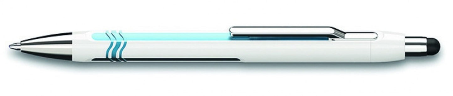 Schneider Slider Epsilon Touch Stylus/Ballpoint Pen, White/Blue Barrel, Blue (138702)