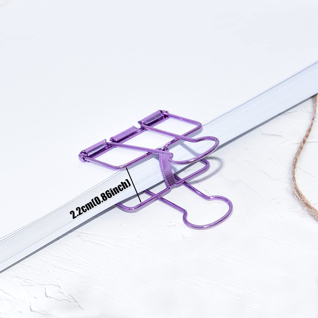 Extra Large Binder Clips 2 Inch, Big Paper Clamps Purple for Office School Supplies (15Pcs)